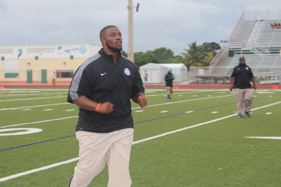 Coach Terry Bradden leading his Inlet Grove Hurricanes to success.