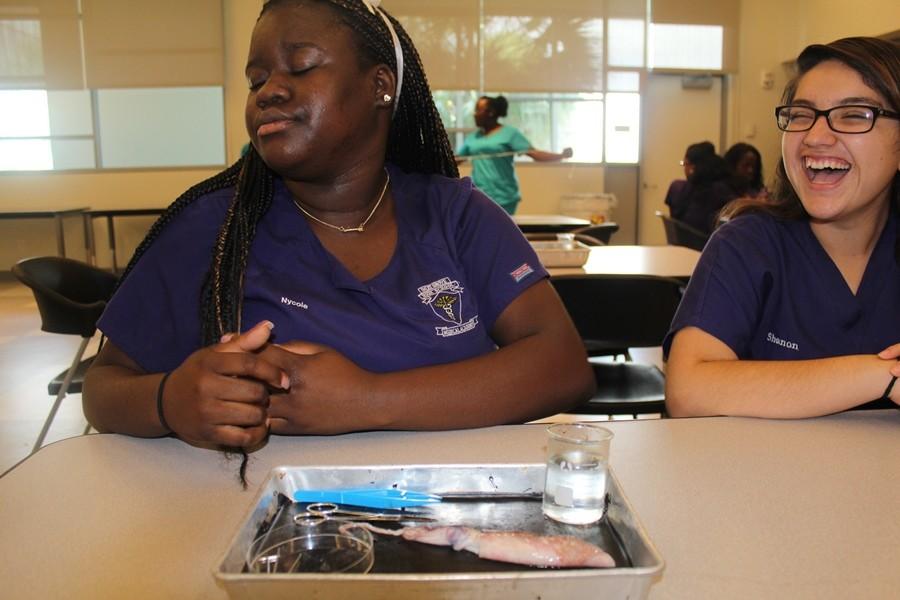FOR THE LOVE OF SCIENCE: Inlet Grove Medical Academy students traveled to the Broward Museum of Discovery in Fort Lauderdale on Nov. 4. While there they dissected squid, completed simulation activities, did strength and balance tests and saw wildlife aquariums. It was a fun experience because I love science, said Shannon James, a junior in LPN. The students were from the medical classes of Dr. Landron, Mrs. Blair and Mrs. Maddapurakal.