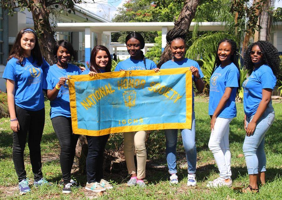 NEW LEADERS: The National Honor Society is gearing up for another vigorous year of tutoring sessions and community outreach programs. The societys leaders were announced during the first meeting Aug. 22: (from left), Annamarie Mitrovich, Jamina Claude, Maria Murillo, Joudelyne Altidor, Denise Leak, Jamesha Kendall and Nyoka Fowler.