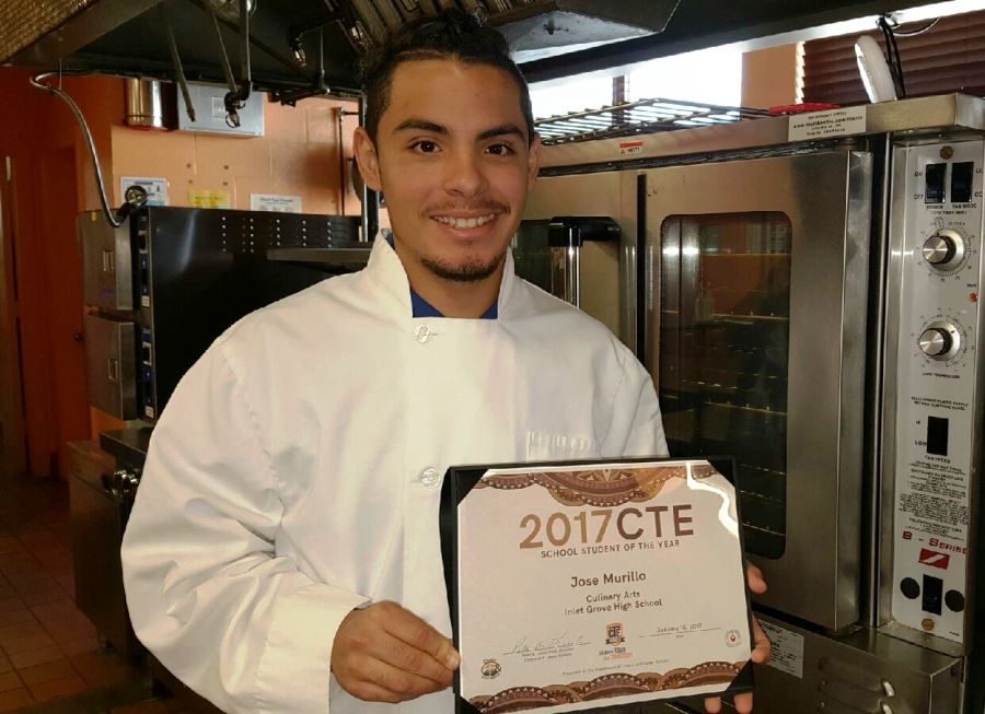 KING+OF+THE+KITCHEN%3A+Jose+Murillo%2C+Career+and+Technical+Education+Student+of+the+Year+2017.+The+senior+is+another+outstanding+Culinary+Academy+pupil+of+Chef+Tammy+Newman.