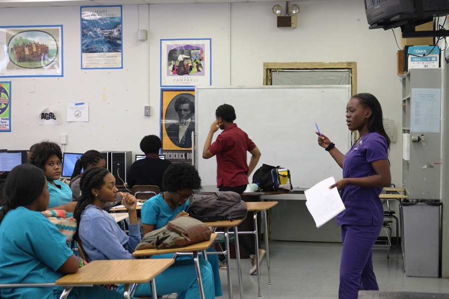 S.I.C: Tanoy Thames and the School Improvement Club members came up with various concepts for Senior Night and other upcoming events.