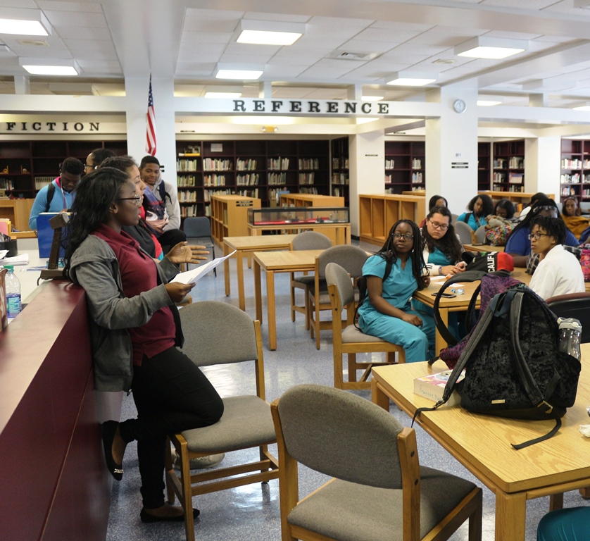 ITS OFFICIAL: Key Club President Nondiana Emmanuel and Vice President Deilyn Mendez-Lopez Introduced their new class representatives and officers during the second meeting of the year in the media center. They laid out the rules and regulations and discussed plans for the school year. 