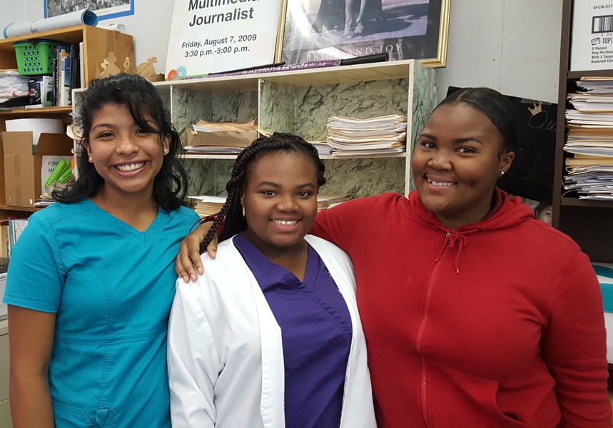 CANE-GRATULATIONS: To the new School Improvement Club Vice President Villain Jorcilien, center, and  co-Presidents Betsy Merino, left, and Flolaine Francois.