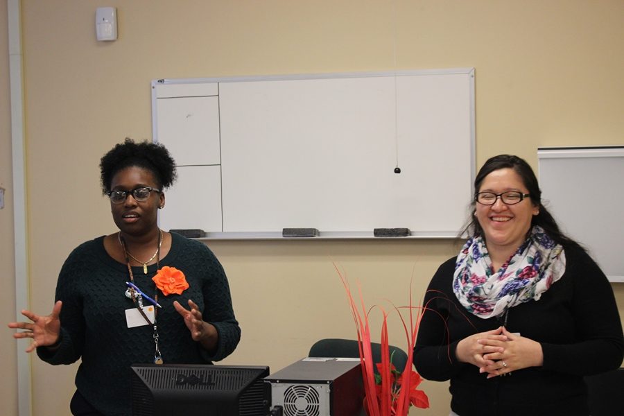 ANALYZING THE MIND: Licensed Clinical Social Workers from left Shandia Anderson and Ana speak to medical students about their work at Jerome Golden Center for Behavioral Health.