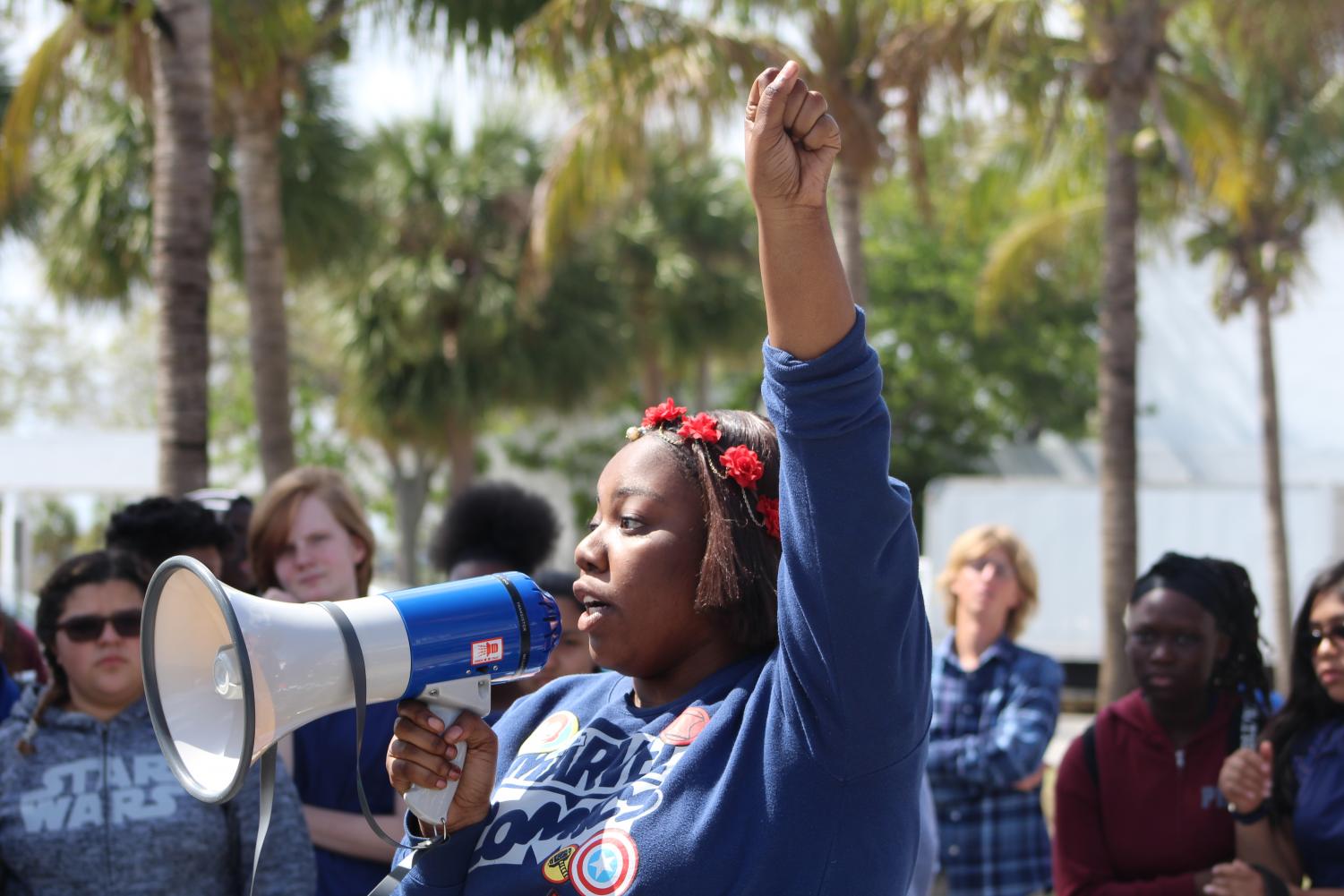 RISE UP: Hurricanes call for increased gun control during a walkout honoring the victims and survivors of the Marjory Stoneman Douglas High School tragedy, in which a shooter killed 17 students and staff Feb. 14.