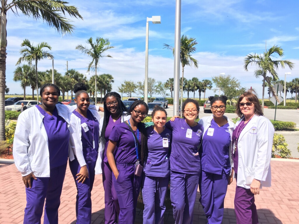 SENIOR PRACTICAL NURSING: Students visited Lakeside Medical in Belle Glade to shadow a nurse for the day. They were shown everyday tasks and even had the chance to visit the delivery room with the nurses. A baby had Gerd and the students helped take vitals and temperature when he was rushed to an emergency room.