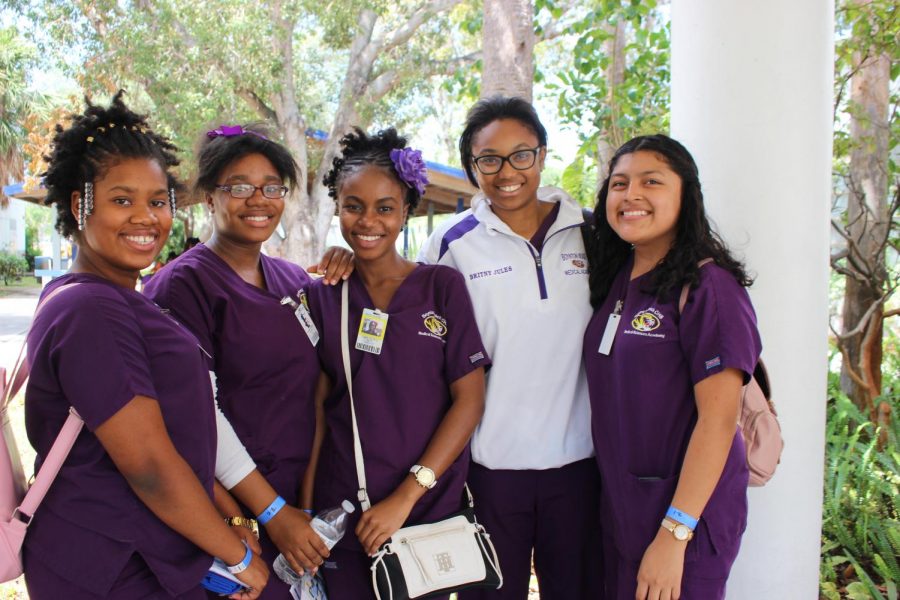 VISITORS: Middle school students and their advisers arrived from throughout Palm Beach County to learn from the dozens of medical professionals and have fun as Inlet Grove hosted the 6th Annual Healthcare & Science Stars of Tomorrow Career Symposium.