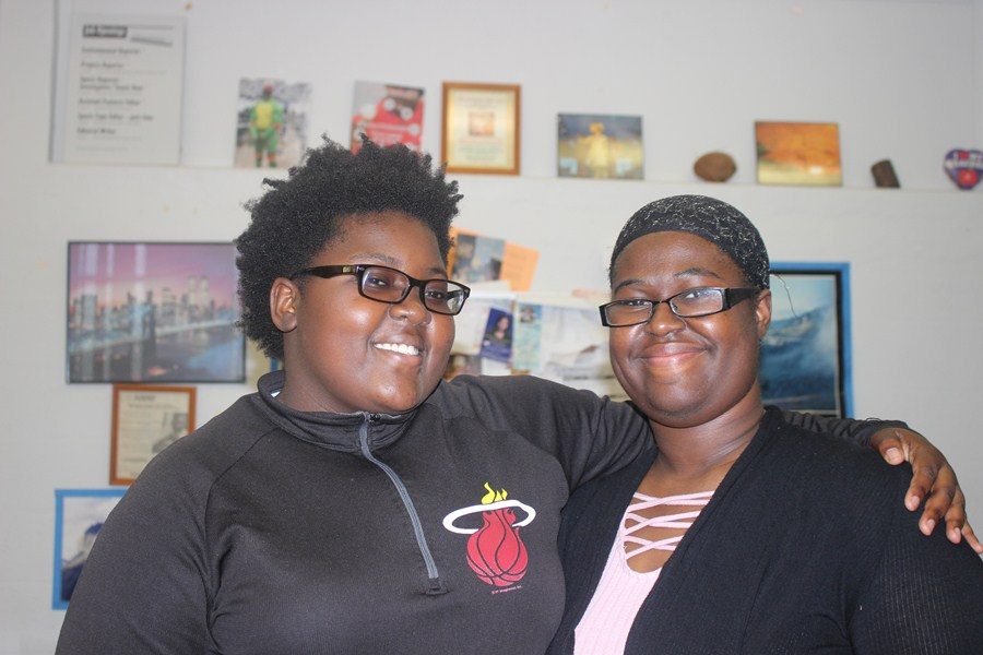 ONE MORE TIME: Today is the day that most seniors leave campus and are on the road to a new style of life. Managing Editor Ruth Mondesir, right, with Editor-in-Chief Brianna Luberisse pose for one last picture before Ruth leaves to say her final goodbyes to friends and staff.