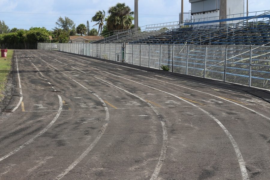 IN PIECES: Inlets track field is in the process of being renovated over the summer so attending students can come back to a NEW track field in August 2018.