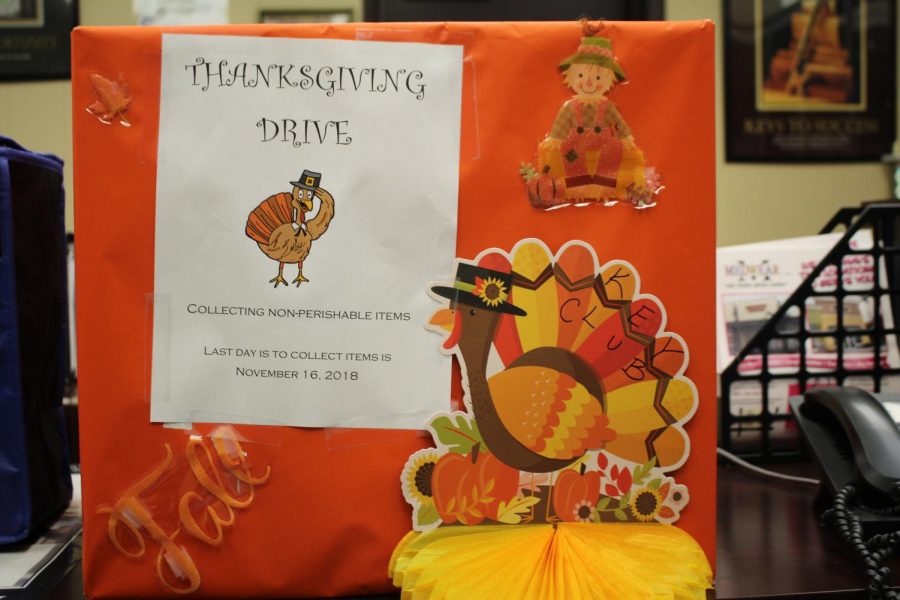 GIVING BACK: Key Club is collecting non-perishable items to give to those in need this Thanksgiving. Last day to give items will be on November 16, 2018.