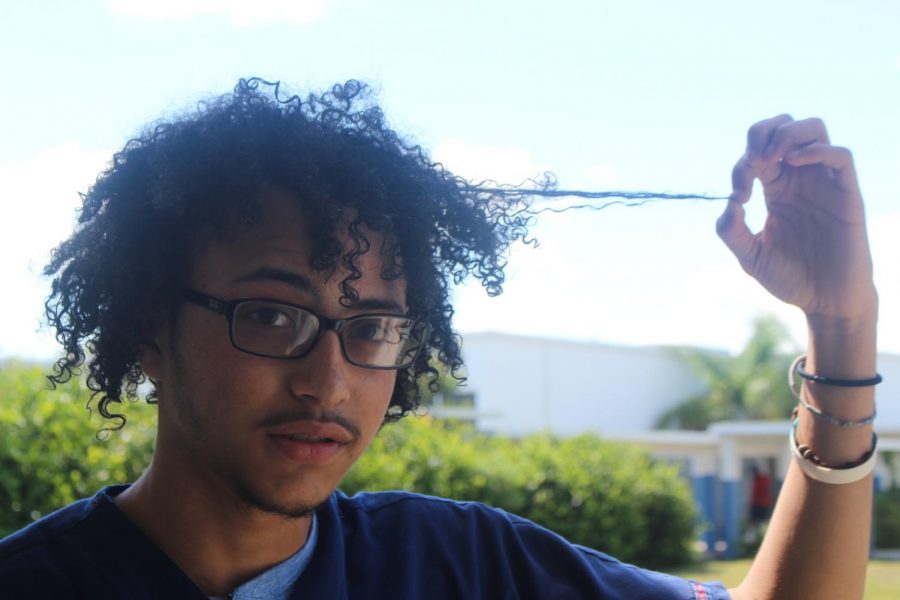 NOT EXCLUSIVE : Inlet grove students like Luis Galindez, who identify as Hispanic can also have curly hair, ranging from wavy patterns to straight hair.