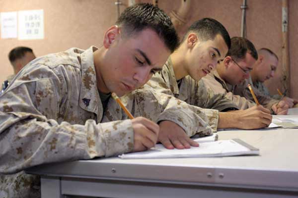 IS IT WORTH IT: This is a picture of an example of how the ASVAB testing is taken.