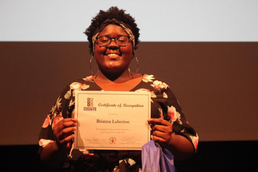 ANOTHER ONE: Editor-in-Chief Brianna Luberisse walked into The Character Counts! End of Year Celebration at John I. Leonard High School on May 13 and walked away with yet another award.