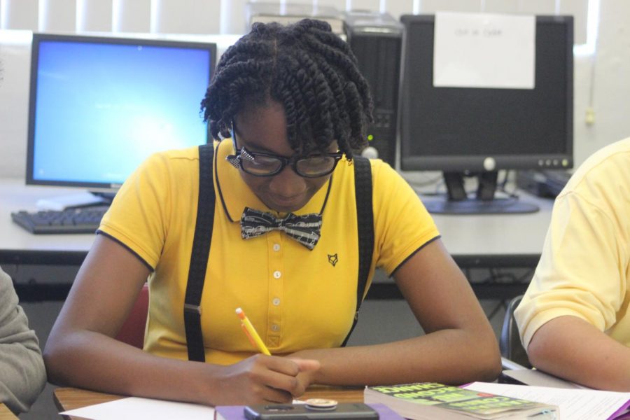 WHO LET THE NERDS OUT? As our spirit week comes to an end, students and staff participate in the last day by wearing their best nerd outfit. Glasses, suspenders, and high socks is the new trend! 

Participant: Jordyn Bennett, a junior in the Pre-Engineering Academy.