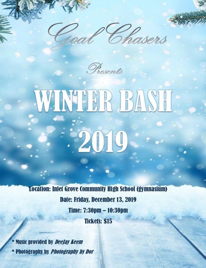 LETS DANCE:  The Goal Chasers will be hosting its first annual winter bash! The dance is a fundraising effort organized by the members to support their community initiatives. One of which will provide free books for Pre-K students at West Riviera Elementary (local Title I) on Read Across America Day. 