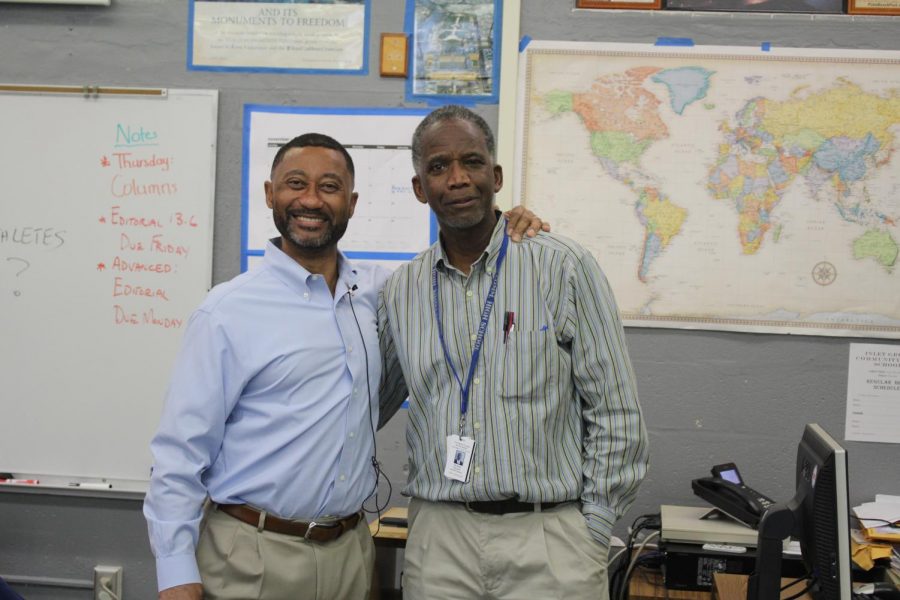 FRIENDS: Journalism instructor Mr. Hanif, invited Rick Christie the Editorial Page Editor at the Palm Beach Post to his second period, to talk about his life as an editor and to motivate the students on concepts of Journalism.



