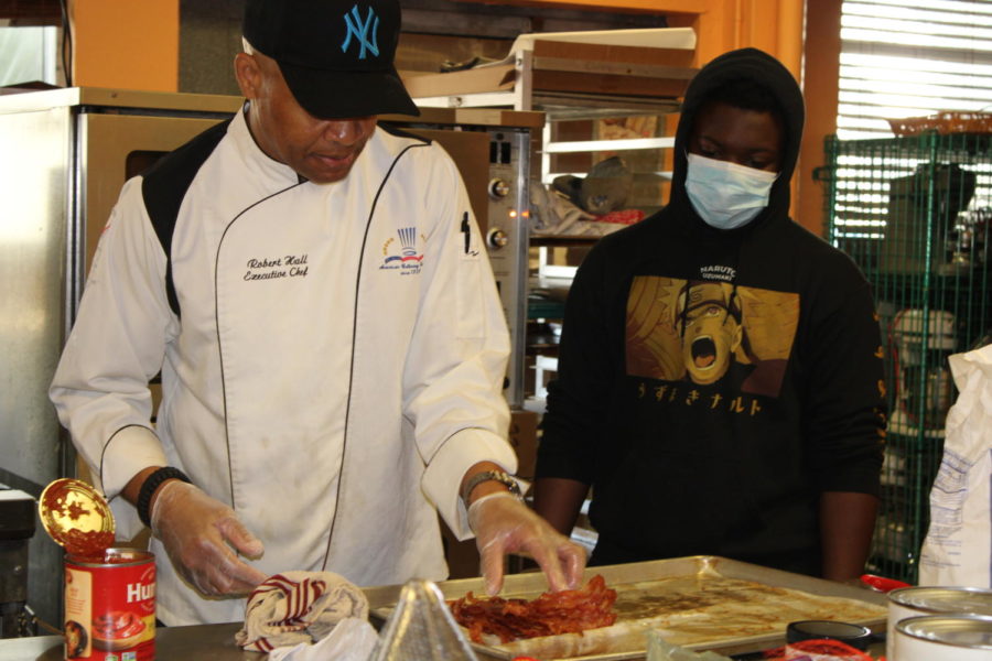 YUMMY: Chef Hall and his culinary students cooks a Italy to Southwest meal for the teachers lunch.