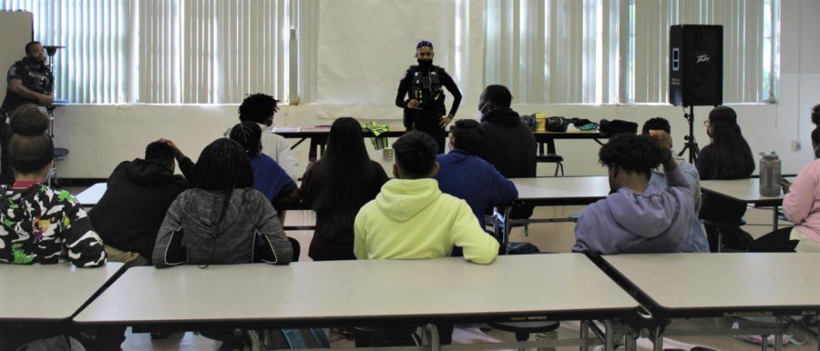 SAFETY FIRST: The Riviera Beach Police came to educate students on their field of work.