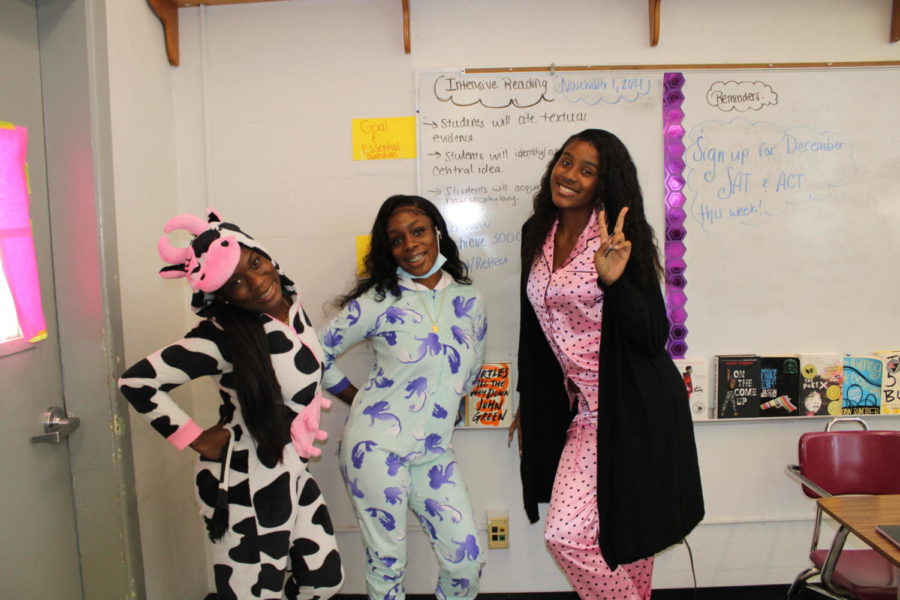 JAMMIES: today is pajama day for spirit week and students are as comfortable as ever.