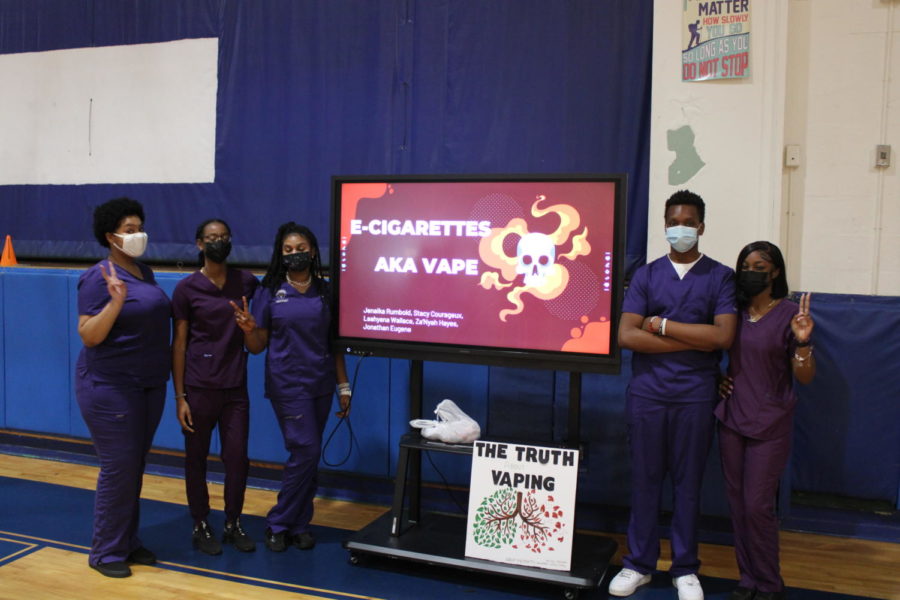 THE TRUTH: Jonathan Eugene, Stacy Courageux, and others inform students about the truth of vaping.