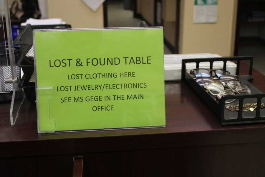 FINDERS KEEPERS: An item is missing? Come on down to the lost and found table located at the front office.