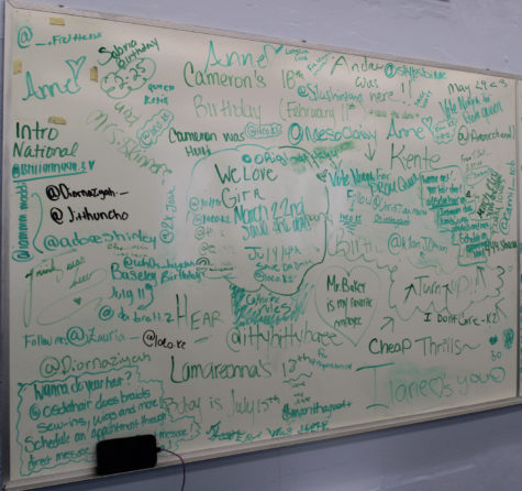 MOTIVATION: The board in Dr. Gira and Mr. Baker office is decorated with messages from students and teachers. You can find quotes and many student social media accounts. Find more in room 103.