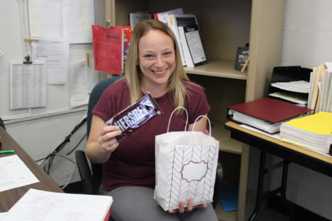 VALUED: A student gave Ms. Goldstein something for teachers appreciation week. I feel so special and loved this is a big chocolate bar!  said Ms. Goldstein.