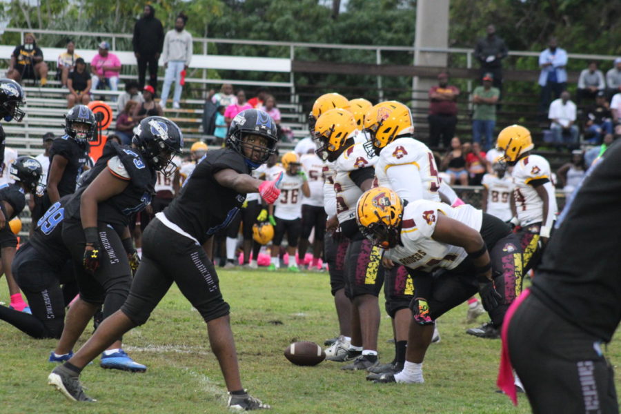 WHATS A RAIDER TO A CANE?: After the game against Suncoast scoring 40-0, the canes played a home game against the Glade Central Raiders on Oct.13 where they won, 10-6.