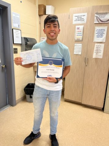 FUTURE NURSE ANESTHETIST: Luis Trevino, who graduated about 2 years ago has passed the NCLEX-RN. He was a soccer player and in the Medical Academy. He has updated me on his status over the years and returned last week to show me that he just recently passed the NCLEX-RN. said Nurse Graham. He is working in the Critical Care Department at Palm Beach Medical Center Hospital aspiring to enter the Nurse Anesthetist program. So Proud!.
