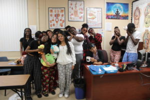 COZY IN CLASS: Canes come to school in their most comfortable pjs for pajama day on Wednesday. 