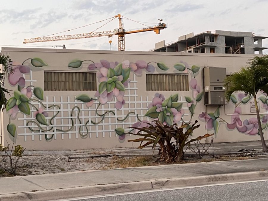 BEAUTY: Featuring flower pedals and vines this mural looks almost alive.