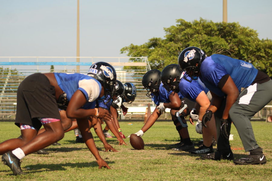 PREPARED: The football team has spent the past few months training for tonights (Friday, May 19) spring season game at Fort Pierce Central.