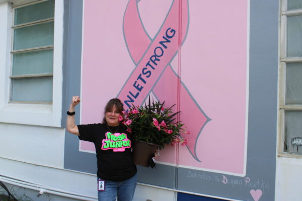 MURAL: On May 26, 2023, Hurricane students and staff surprised Ms. Pientka who recently relapsed from cancer.