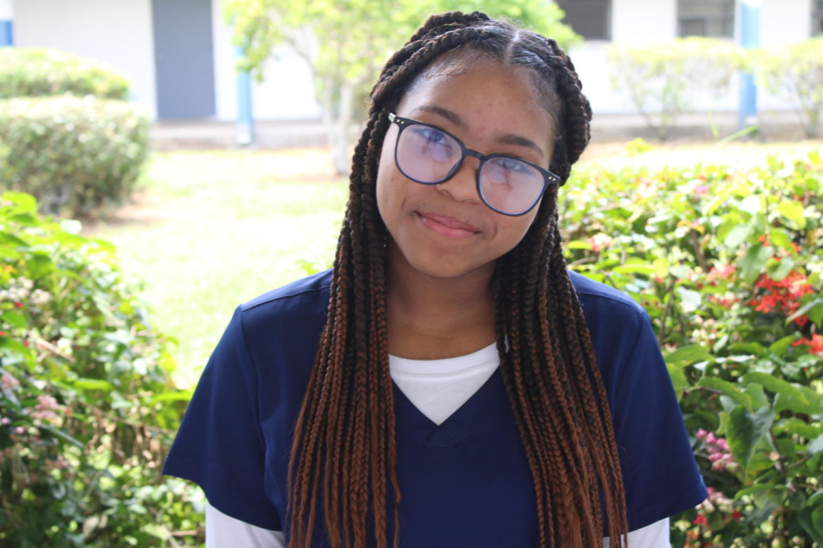 FRESH START: Malia B, 14, a premedical student, begins her high school journey. Everyone at the school is welcoming, said Malia.