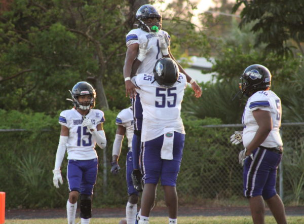 FIRST WIN: The Inlet Grove Hurricanes sent the Somerset Prep Hurricanes home after prevailing 41-6 on Sept. 15. 