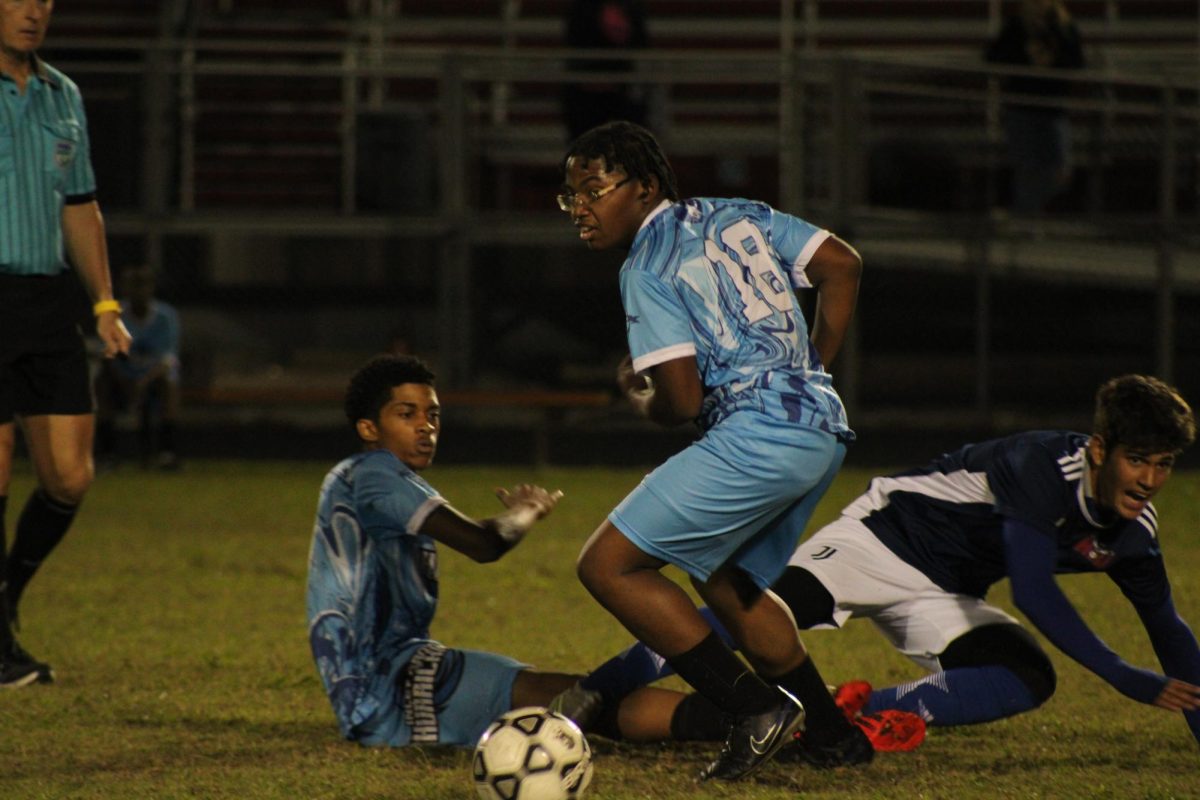 KICK START: The first away game of the boys soccer team took place on November 28 at 6:00 pm. The boys soccer team traveled to go against the Forest Hill High Schools soccer team. The boys soccer team lost the match 10-0.
