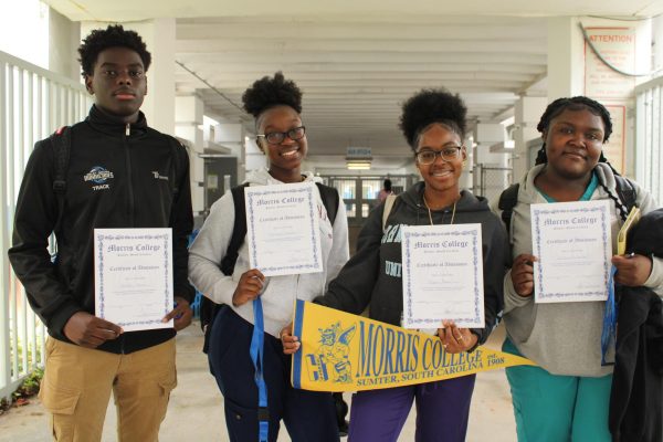 GUARANTEED GETAWAY: Morris College visited Inlet Grove, accepting and offering all Seniors a further education at their school. 