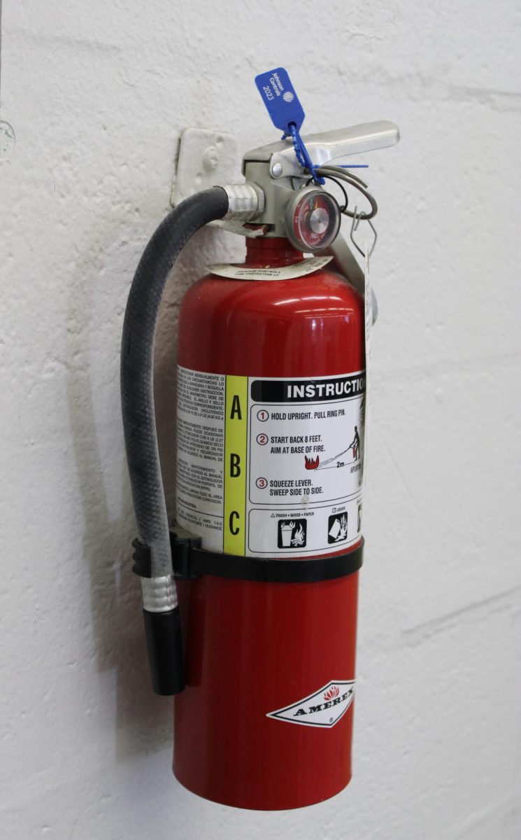 SAFETY: There is a fire extinguisher located in every classroom. Mr. Morehouse has his on the right hand side of the main entrance. Just in case of an emergency. 