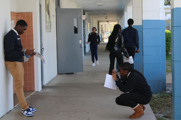 Mr. Goldstein and his second-period class were out and about taking photos to express a detailed visual story about the different shots and angles to create an Adobe Express video, composed of the shots they gathered. 