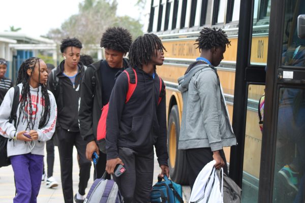 READY TO RUN: The track team left school around 1:40 p.m. to head to their first event at John I. Leonard High School after practicing Monday - Thursday and sometimes on the weekends. 