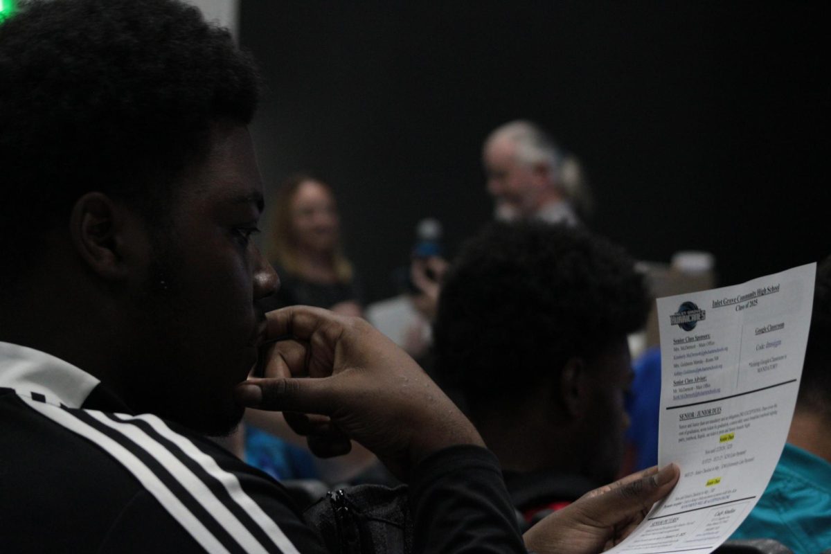 COUNTDOWN: Seniors had a meeting in the auditorium to learn about the prices and expectations of their final school year.  