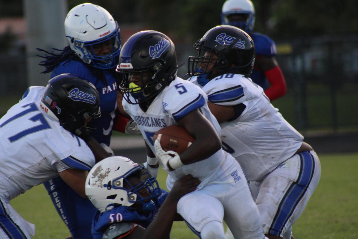 TUFF LUCK: The Hurricanes headed to Pahokee High school for their first away game of the year. The Canes scored 7-28 on August 30th.