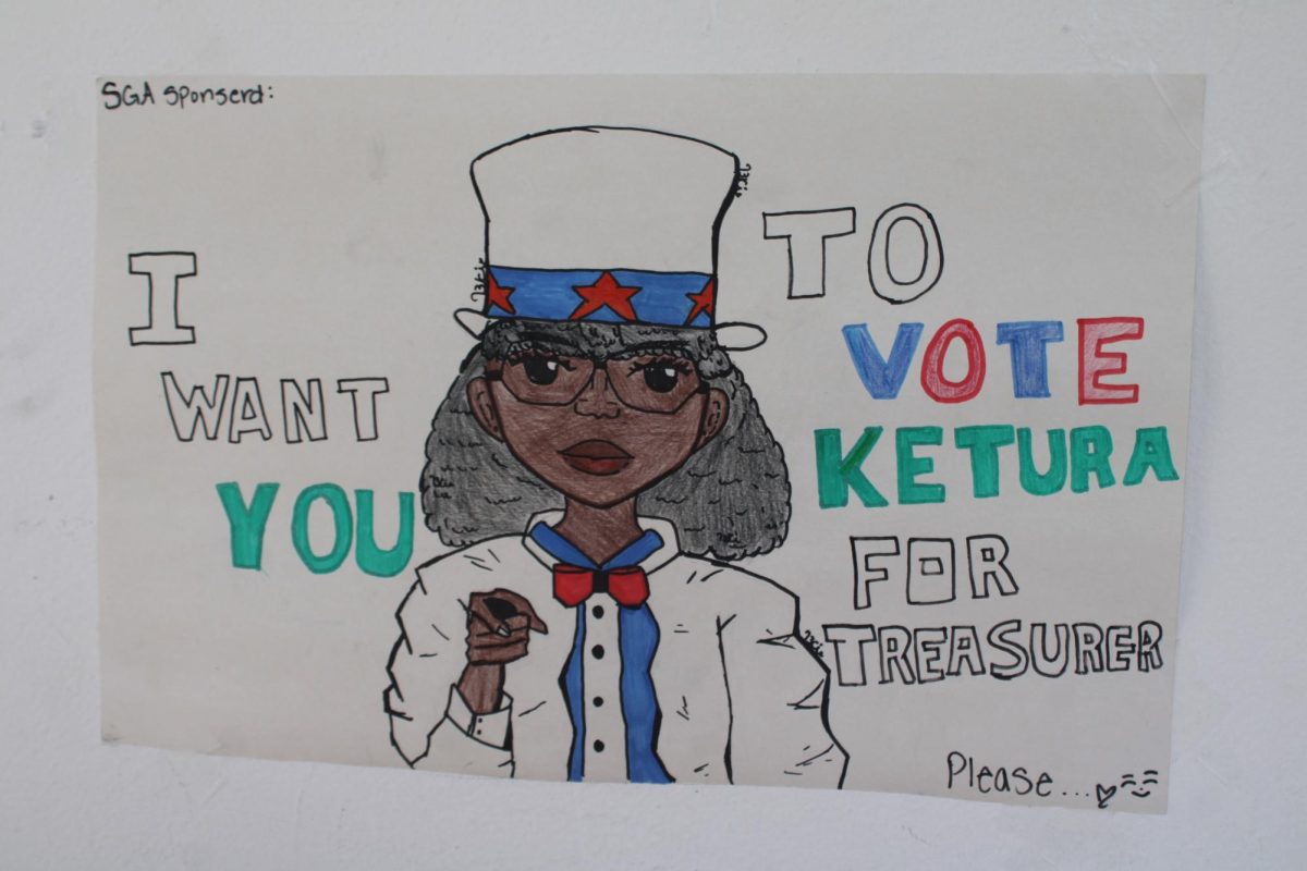 ELECTION CAMPAIGN POSTERS: Introducing our new Junior Class representatives -- President, Brooklyn Rolle;  Vice President, Tahira Morris; 
Secretary, Sharielis Collazo Dorta;  
Treasurer, Layla Sustache; 
Historian, Slydine Narcisse. Following are some of their and the Senior Class flyers posted around campus. 