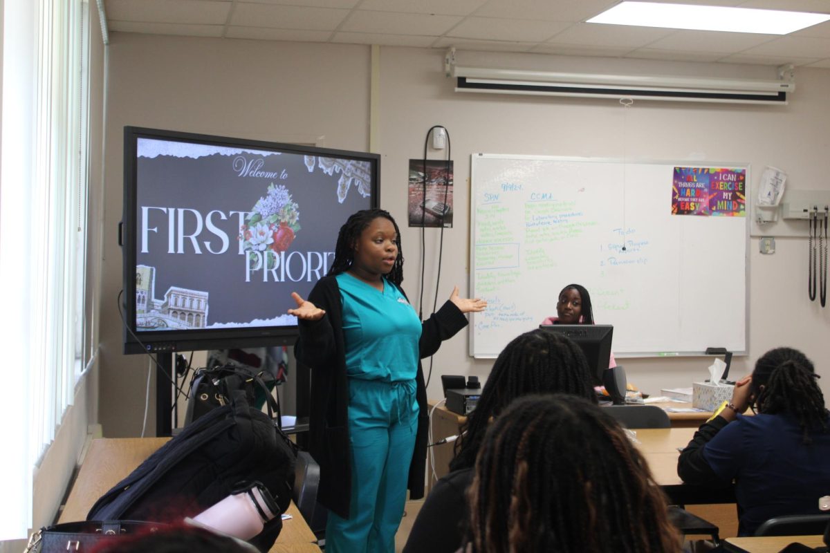 DISCOVER YOUR FAITH: Ms. Chavers held an interest meeting for First Priority, a safe place for Christian students to worship and get close to God. Meetings will be held every Tuesday during lunch.