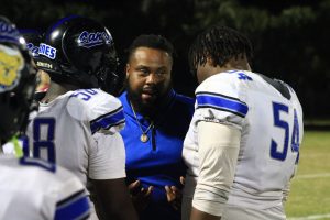 HEAD IN THE GAME: Palm Beach Gardens sent the Hurricanes back home with a lost of 35-7.