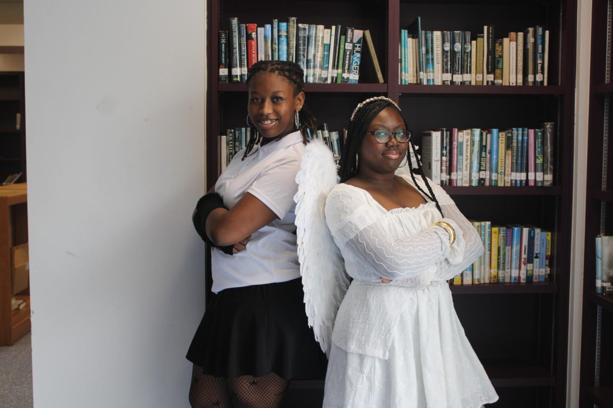 MAKING YOUR MARK: On the 2nd day of Spirit Week with the theme Dress to Impress, Brina Brown channels Aliyahcore from Tiktok while Jayla Joseph shines in her angelic look, both making a stylish statement.