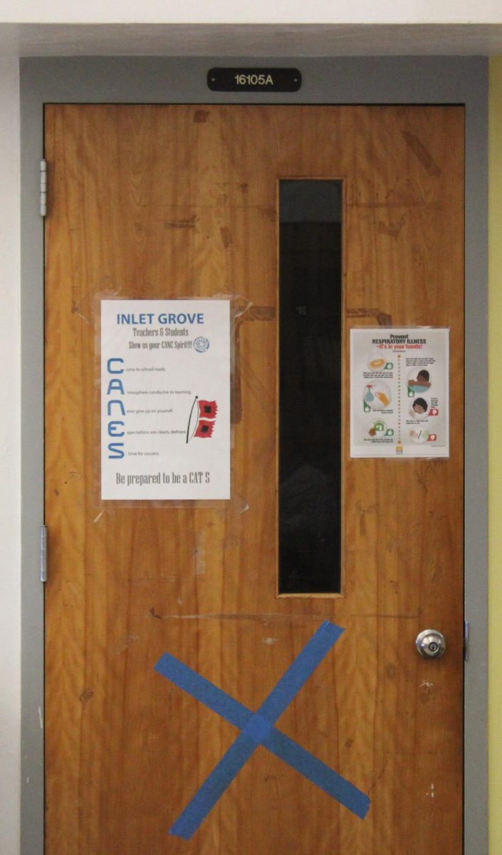 THE BACKROOM: The door to a smaller area in between this classroom and another Science classroom. Spoiler alert: there isn't anything interesting in there.