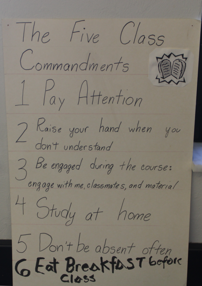 WHERE'S THE REST: The "five" (six) commandments of the classroom.