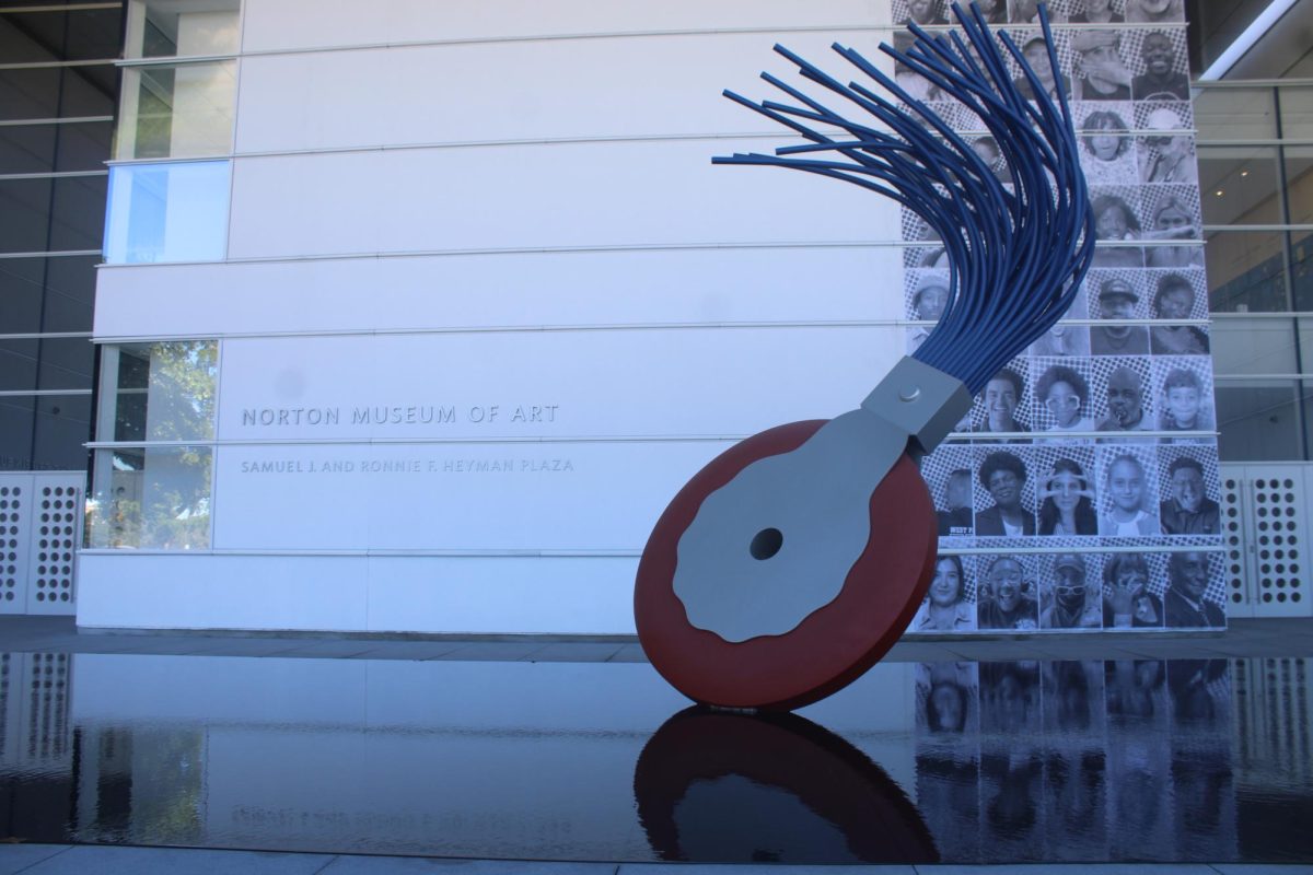 VISION IN FOCUS: The Art club visited Norton Museum where the main centerpiece in the front is the Typewriter Eraser by Claes Oldenburg.