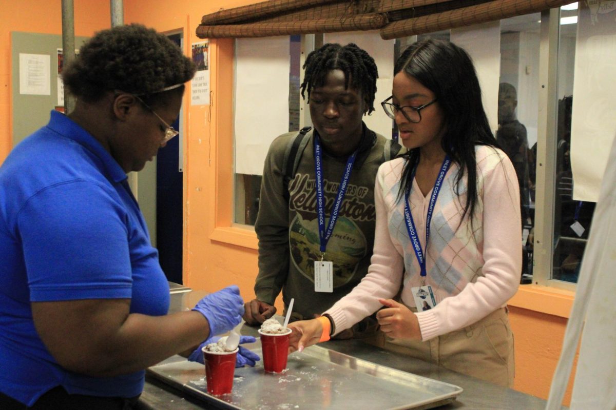 EXTRA CHOCOLATE, PLEASE!: Chef Hall and his Culinary Arts students made fried Oreo ice cream for students in the cafeteria who earned 1,500 or more Hero points during lunch.